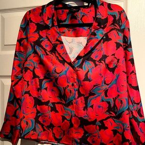 TOPSHOP Rose Print Blouse